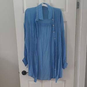 Blue Button-Up Shirt